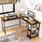 Costway L Shaped Corner Computer Desk 54.5" Office Workstation w/ 2 Outlets & USB Ports